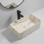 Раковина накладна Mixxus Premium QUADRO-0208 MARBLE 480х315х140mm з переливом (MP6518) - 3
