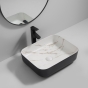 Раковина накладна MIXXUS PREMIUM DIVERSE-0110 MARBLE-BLACK 500х390х130mm (MP6517) - 3