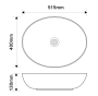 Раковина накладна Mixxus Premium ELLIPSE-0102 515х400х130mm (MP6551) - 2