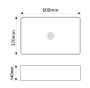 Раковина накладна Mixxus Premium QUADRO-0209 600х370х140mm з переливом (MP6522) - 2