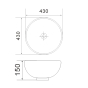 Раковина накладна Mixxus Premium ELLIPSE-0205 430х430х175mm з переливом (MP6530) - 2