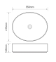 Раковина накладна MIXXUS PREMIUM ELLIPSE-0104 MARBLE 550х415х140mm (MP6554) - 2
