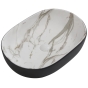 Раковина накладная MIXXUS PREMIUM ELLIPSE-0105 MARBLE-BLACK 600х400х150mm (MP6565) - 1