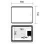 Дзеркало Mixxus Premium OLIVARY MR19-90x70-Reverse з Led Touch, Anti-fog, димером (3-6,5kK) (MP6630) - 2