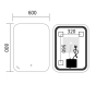 Дзеркало Mixxus Premium DIVERSE MR15-80x60-Reverse з Led Touch, Anti-fog, димером (3-6,5kK) (MP6638) - 2
