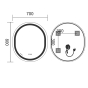 Зеркало Mixxus Premium ELLIPSE MV05-80x70-Reverse с Led Touch, Anti-fog, димером (3-6,5kK) (MP6643) - 2