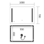 Зеркало Mixxus Premium LINES MR18-100x70-Reverse с Led Touch, Anti-fog, димером, регулятором яркости (MP6627) - 2