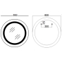Зеркало Mixxus PLAIN MC02-80-CASE с Led Touch, Anti-fog, димером, регулятором яркости, часами (MI7158) - 2