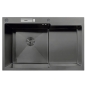 Мийка MIXXUS MH7849L-HK GRAPHITE (MH7849L-HK NANO-BLACK)(3.0/0.9) з нержавіючої сталі "глибоке крило", з підставкою під ножі (MX1936) - 1