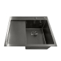 Мийка з нержавіючої сталі Mixxus MH6350R Nano-Black (3.0/0.8) колір графіт (MI7047) - 3