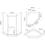 Душова кабіна з низьким піддоном Mixxus LINES SCT01-90x90x198-TR GRAPHITE прозоре скло 6мм (MI6914) - 3