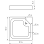 Душова кабіна з низьким піддоном Mixxus CUBIC SCT01-90x90x195-TR GRAPHITE прозоре скло 4мм (MI6905) - 3