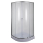 Душова кабіна з низьким піддоном Mixxus PLAIN SCT02-100x100x195-FB SATIN матове скло 4мм (MI6897) - 1