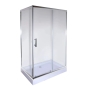 Душова кабіна з низьким піддоном Mixxus HARD SCT01-120x80x198-TR CHROME прозоре скло 5мм (MI6910) - 1