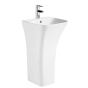 Раковина моноблок Mixxus BEVEL-1101 з отвором під змішувач та переливом 450х435х835mm (MI6697) - 1