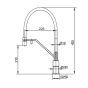 Змішувач для кухні KOER KB-72036-07 з виходом для пит. води (Колір графіт+силік.вилив чорний) (KR5812) - 2