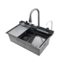 Мийка багатофункціональна Mixxus MH7546-SET-06 Decor Graphite з вбудованим змішувачем з нерж. сталі (MI8464) - 1