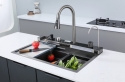 Мийка багатофункціональна Mixxus MH7546-SET-06 Decor Graphite з вбудованим змішувачем з нерж. сталі (MI8464) - 5
