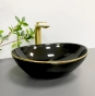 Умивальник (раковина) VBI PARMA BLACK GOLD EDGE накладний VBI-011012 - 5