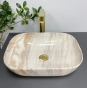 Умывальник (раковина) VBI RAVENNA TRAVERTINE GLOSSY накладной VBI-011204 - 3