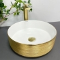 Умывальник (раковина) VBI PRATO BRUSH GOLD WHITE накладной (VBI-011408) - 3