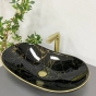 Умывальник (раковина) VBI TURIN MARBLE BLACK GLOSSY накладной (VBI-011505) - 1