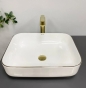 Умывальник (раковина) VBI PALERMO WHITE ROSE GOLD EDGE накладной VBI-012307 - 1