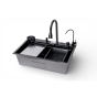 Мийка кухонна Insana TWITER-2 7546 чорна з нержавіючої сталі 75х46х22 BLACK (А0059849) - 1