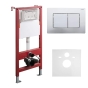 Інсталяція для підвісного унітазу KOER KT-0502-01 з панеллю змиву KT-0602-01 ХРОМ (KR5171) - 1