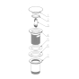 Донний клапан для раковини KOER PW-07-05 1 1/4'' з переливом автоматичний (СLICK-СLACK) (Колір чорний) (KR5785) - 2