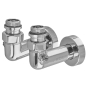 Комплект кранів для рушникосушарки KOER KR.SET.550 - M1/2''xM1/2'' кутовий, запірний, хромований (KR5840) - 1
