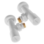 Комплект кранів для рушникосушарки KOER KR.SET.534 WHITE - M1/2''xM1/2'' кутовий, подовжений (KR5843) - 3