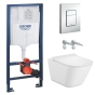 Комплект: Унітаз ROCA GAP Rimless із сидінням ULTRASLIM soft-close + Інсталяція GROHE RAPID SL, клавіша хром (A34H472000+38772001) - 1