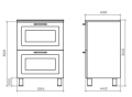 Тумба підлогова MIRATER Альба NEW з умивальником Глорія 60, білий (MIRA7632) - 3