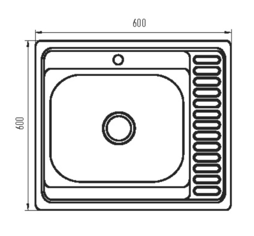 Мийка кухонна ZERIX Z6060L-06-160P polish (ZS0584) - 2