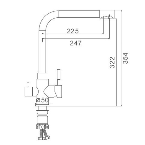 Змішувач для кухні Frap F43899-1 (H899) - 3