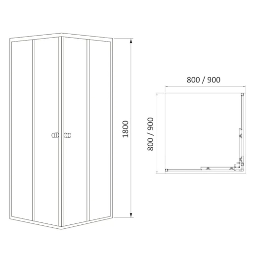 Душовий кут RJ Velum 80x80 см сатин (80RZ082) - 2