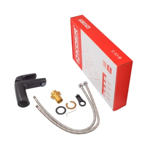 Смеситель для умывальника Koer KB-10008-05 черный (KR3471) - 6