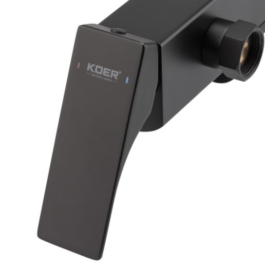 Смеситель для ванны с коротким изливом Koer KB-41010-05 черный (KR3485) - 3
