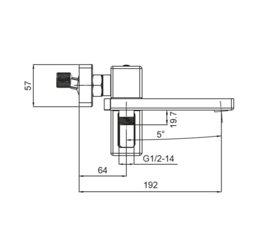 Смеситель для ванны с коротким изливом Koer KB-41009-01 хром (KR3502) - 9
