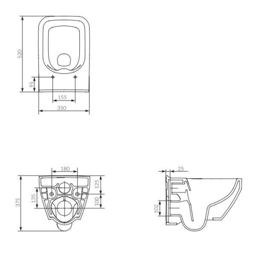 Підвісний унітаз Cersanit CREA CLEAN ON K114-016 - 2