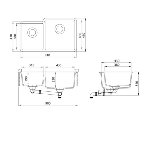 Мойка кухонная Aquasanita ARCA SQA230R/LW-601 - 2