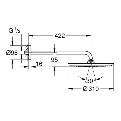Верхній душ 310 мм GROHE RAINSHOWER 26557000 - 2