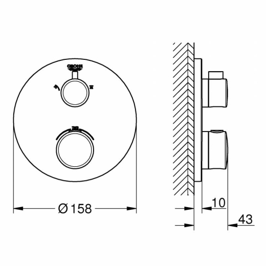 Змішувач прихованого монтажу Grohe Grohtherm 24076000 - 2