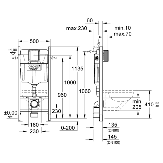 Инсталляция для унитаза Grohe Rapid SL 3в1 UA3884000G - 2