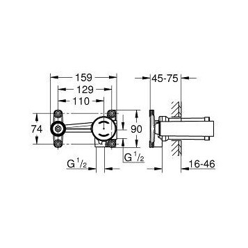 GROHE прихована частина для змішувачів на 2 отвори (23571000) - 2