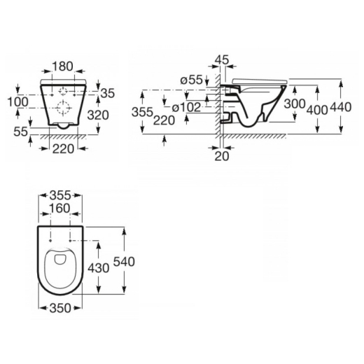 Підвісний унітаз Roca Gap Round Rimless A34H0N8000 - 2