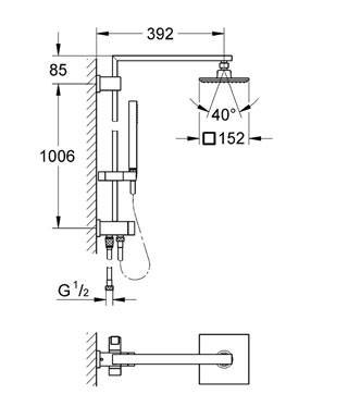 Душова колонна Grohe Euphoria Cube 27696000 - 2