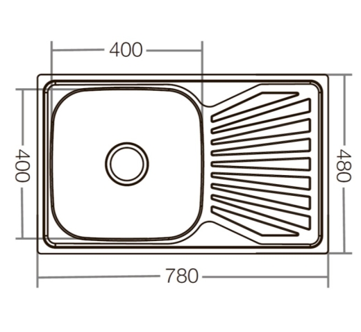 Кухонна мийка ZERIX Z7848-08-180E (satin) (ZX1604) - 2