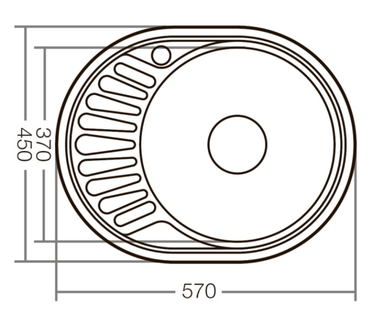Мойка кухонная ZERIX Z5745-06-180E (satin) (ZX1590) - 2